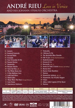 Andre Rieu Johann Strauss Orchestra: Love In Venice [DVD]