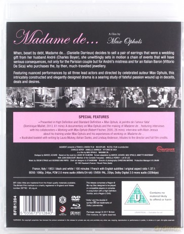 Madame De [Blu-Ray]+[DVD]