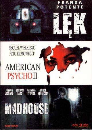 Pakiet horrorów: Lęk / American Psycho 2 / Madhouse [3DVD]