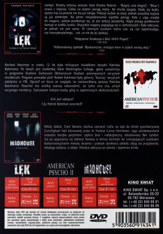 Pakiet horrorów: Lęk / American Psycho 2 / Madhouse [3DVD]