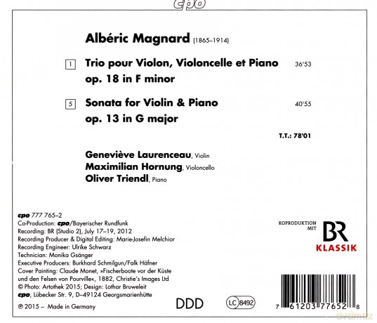 Laurenceauhornungtriendl: Magnardpiano Trio Op 18 [CD]
