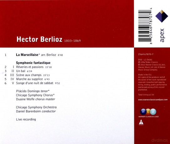 Domingo/ Barenboim: Berlioz: Symphonie Fantastique [CD]