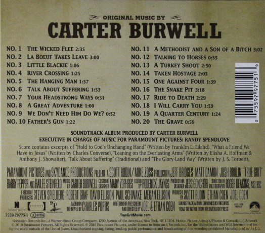True Grit soundtrack (Prawdziwe męstwo) (Carter Burwell) [CD]