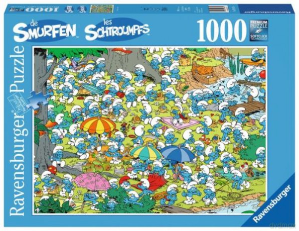 RAVENSBURGER 1000 el. Smerfy dzień w parku [PUZZLE]
