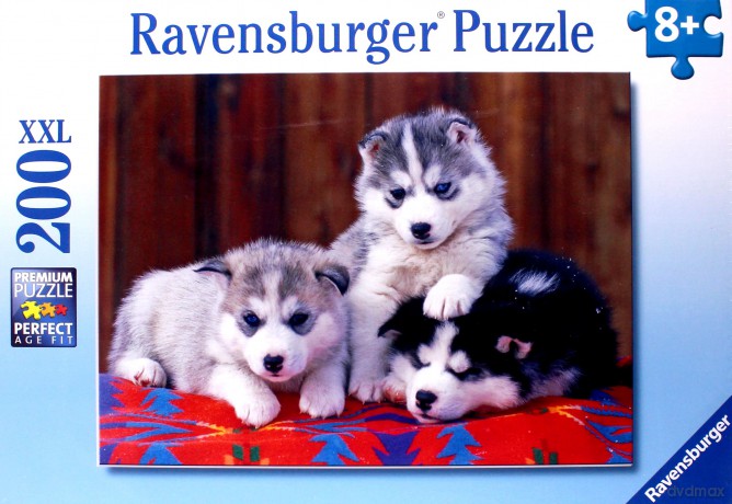 RAVENSBURGER 200 el. XXL Szczenięta Husky [PUZZLE]