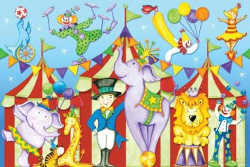 RAVENSBURGER 24 el. podłogowe Dzień w cyrku [PUZZLE]