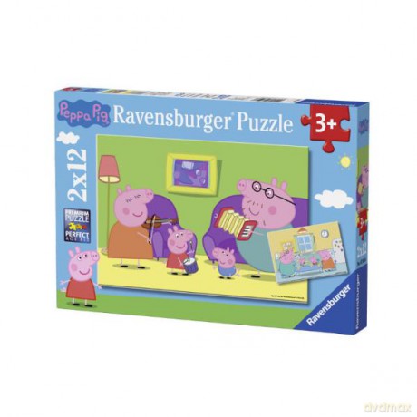 RAVENSBURGER 2x12 el. Peppa - W domu [PUZZLE]