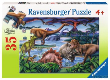 RAVENSBURGER 35 el. Plac zabaw dla dinozaurów [PUZZLE]