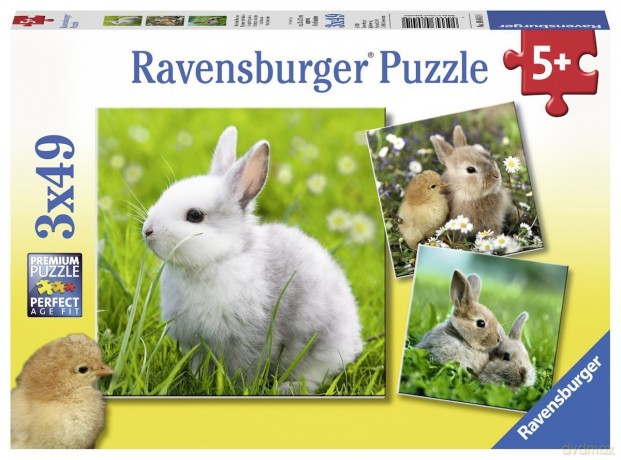 RAVENSBURGER 3x49 el. Delikatne króliczki [PUZZLE]