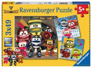 RAVENSBURGER 3x49 el. Robot Trains [PUZZLE]