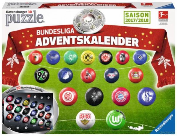 RAVENSBURGER Kalendarz Adwentowy Puzzle 3D Bundesliga [PUZZLE]