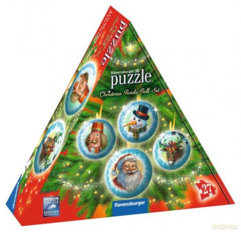 RAVENSBURGER Puzzle 3D 4x27 el. Świąteczne bombki [PUZZLE]