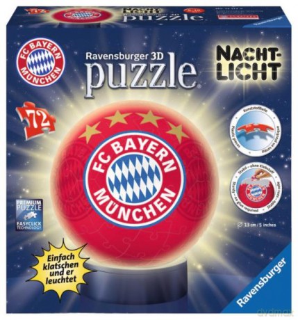 RAVENSBURGER Puzzle 3D Lampka kula Bayern Monachium [PUZZLE]