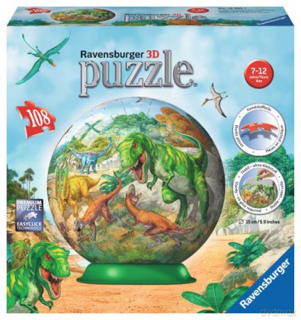 RAVENSBURGER Puzzle kuliste 108 el. Dinozaury [PUZZLE]