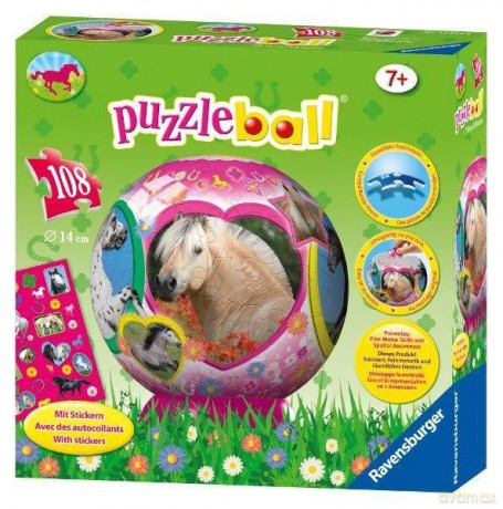 RAVENSBURGER Puzzle kuliste Moje konie+naklejka [PUZZLE]