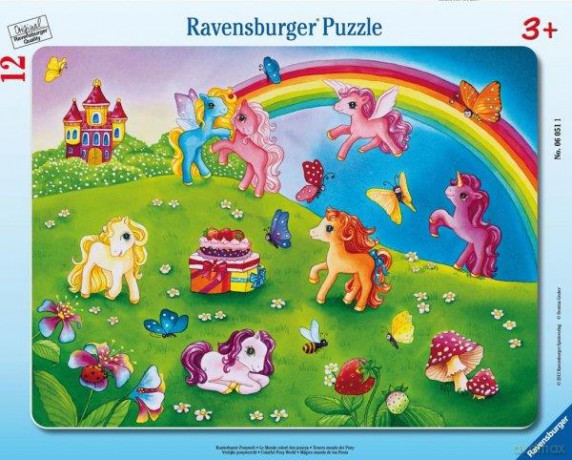 RAVENSBURGER ramkowe 12 el. Świat kucyków [PUZZLE]