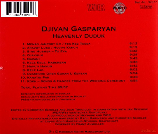 Djivan Gasparyan: Armenia Heavenly Duduk [CD]