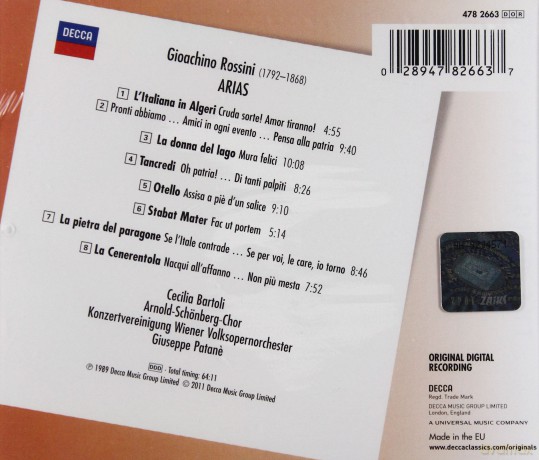 Cecilia Bartoli: Rossini: Arias (Originals) [CD]