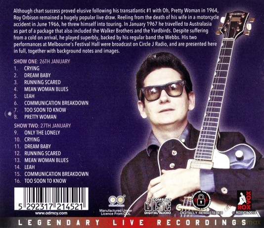 Roy Orbison: Live In Melbourne 1967 [CD]