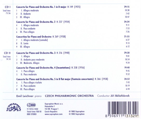 Czech P O: Martinu - Piano Concertos [2CD]