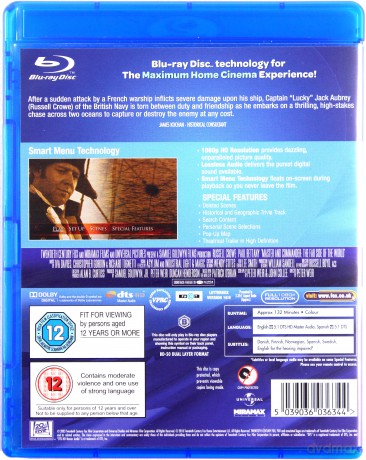 Master And Commander The Far Side Of The World (Pan i władca - Na krańcu świata) [Blu-Ray]