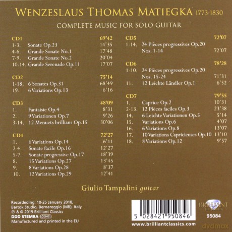 Giulio Tampalini: Matiegka: Complete Music For Solo Guitar [7CD]