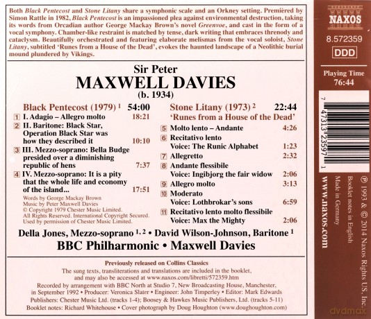 Jonesbbc Phil: Maxwell Daviesblack Pentecost [CD]