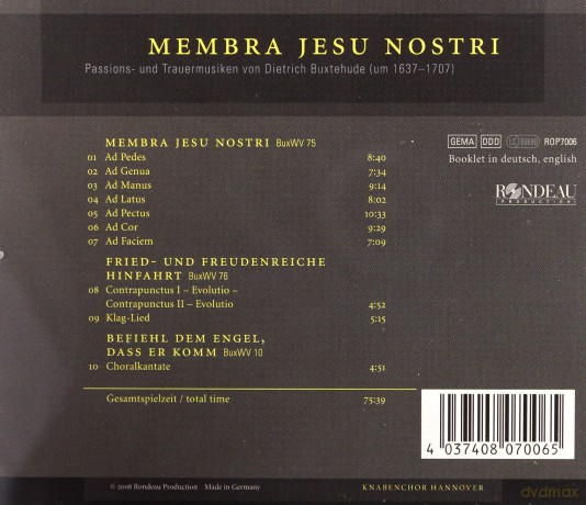 Dietrich Buxtehudebreiding: Membra Jesu Nostri [CD]