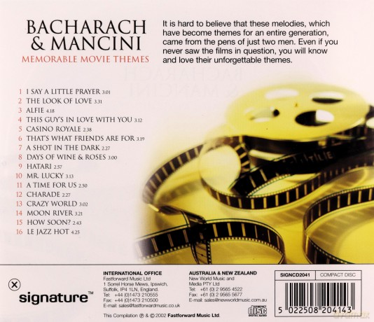 Bacharach Mancini: Memorable Movie Themes [CD]