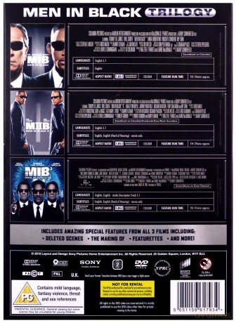 Men In Black - Trilogy (2019 Repackage) [3DVD]