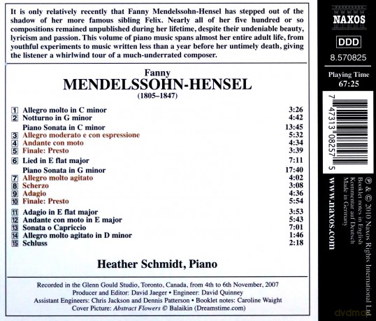 Heather Schmidt: Mendelssohnhenselpiano Sonatas [CD]
