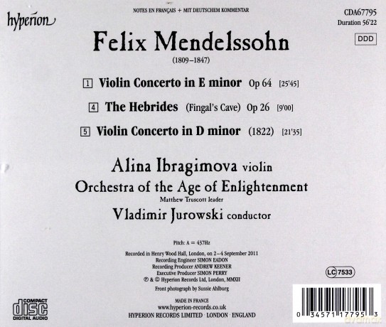 Ibragimovajurowski: Mendelssohnviolin Concertos [CD]