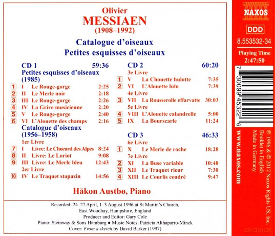 Hakan Austbo: Messiaencatalogue Doiseaux [3CD]