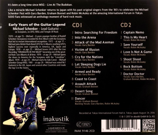 Michael Schenker: Michael Schenker Fest Live Tokyo International Forum Hall A [2CD]
