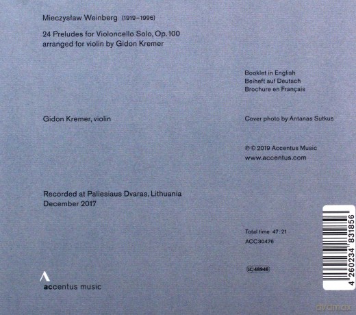 Gidon Kremer: Mieczyslaw Weinberg: 24 Preludes For VIolin Solo [CD]