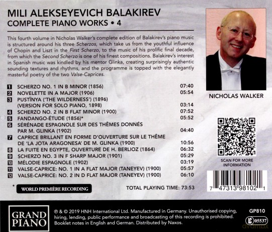 Nicholas Walker: Mili Alekseyevich Balakirev: Complete Piano Works. Vol. 4 - Scherzi And Other Works [CD]