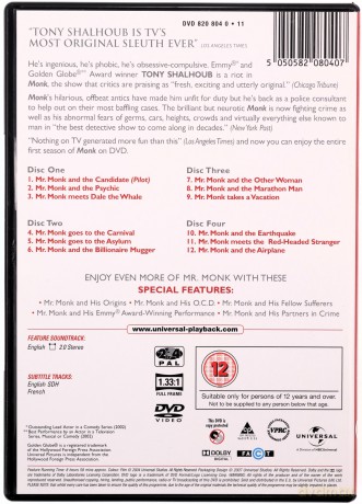 Monk Complete Series (Detektyw Monk) [34DVD]