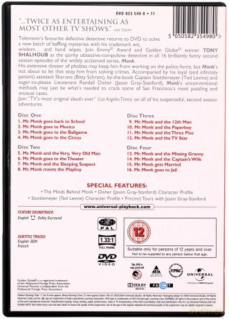Monk Complete Series (Detektyw Monk) [34DVD]