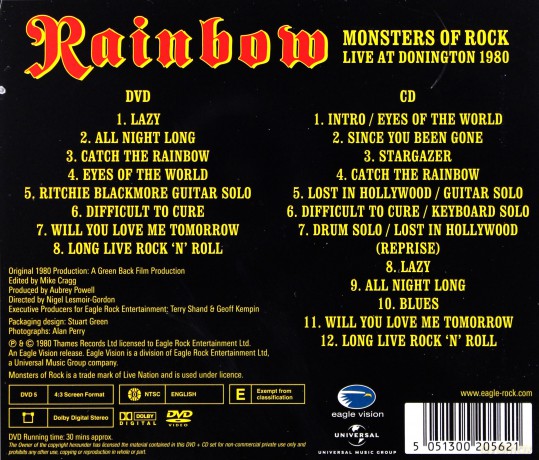 Rainbow: Monsters Of Rock - Live At Donnington [2DVD]