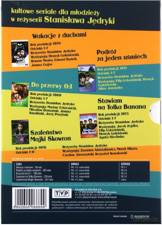 Kultowe Seriale dla Młodzieży: Do przerwy 0:1 / Podróż za jeden uśmiech / Stawiam na Tolka banana / Szaleństwo Majki Skowron / Wakacje z duchami [BOX] [5DVD]