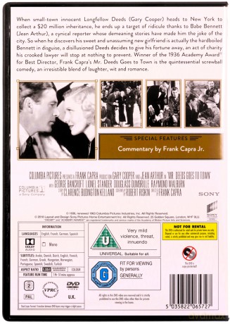 Mr. Deeds Goes To Town (1936) (Pan z milionami) [DVD]