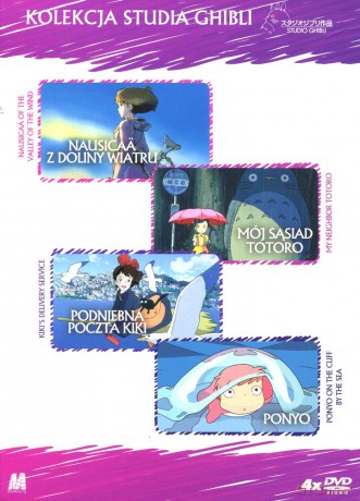 Studio Ghibli 2: Nausicaa z doliny wiatru / Mój Sąsiad Totoro / Podniebna Poczta Kiki / Ponyo BOX [4DVD]