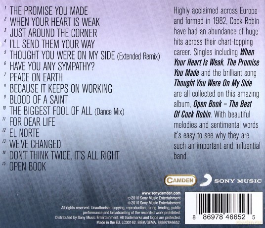 Cock Robin: Open Book - The Best Of... [CD]