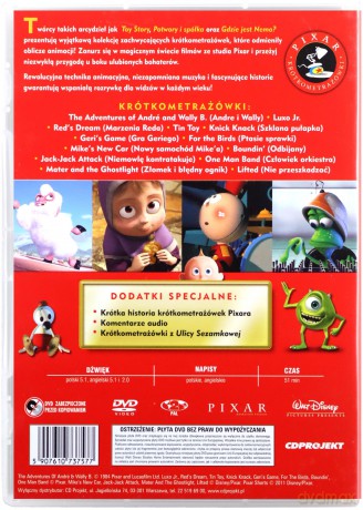 Kolekcja krótkometrażówek Studia Pixar [DVD]