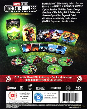 Marvel Cinematic Universe Phase 3 Part 1 Box set (Kapitan Ameryka: Wojna bohaterów / Doktor Strange / Strażnicy Galaktyki vol. 2 / Spider-Man: Homecoming / Thor: Ragnarok/) [Blu-Ray]