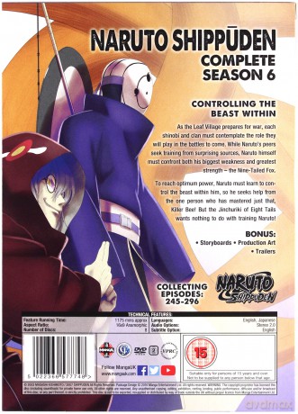 Naruto Shippuden Complete Season 6 Box Set (Episodes 245-296) [8DVD]