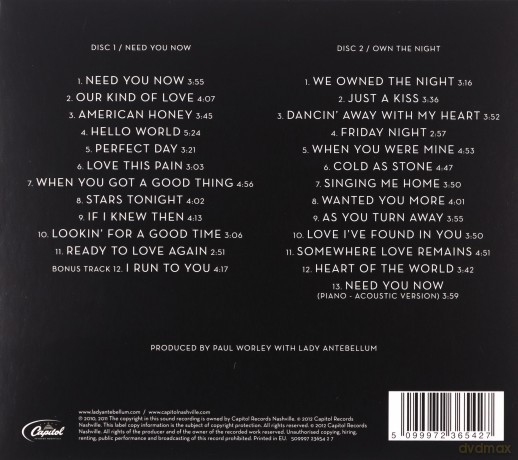 Lady Antebellum: Need You Now/Own The Night [2CD]