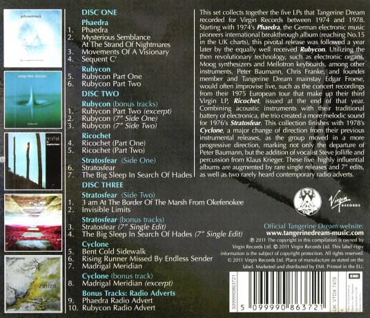Tangerine Dream: The Virgin Years 1974-1978 [BOX] [3CD]