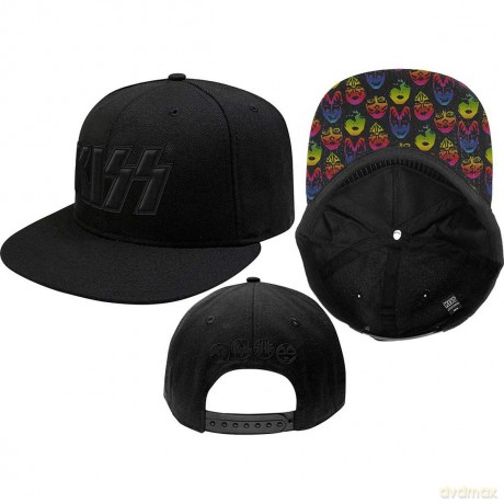 Kiss: Neon Faces Black Snapback Cap Czapeczka