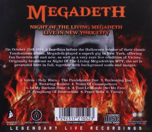Megadeth: Night Of The Living Megadeth - Live In New York City [CD]